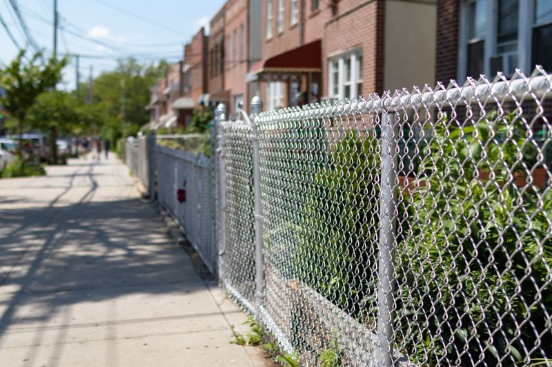 Chain-Link Fence with Privacy Slats